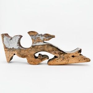 Antique Corbel Architectural Salvage Chippy Paint Wood Farmhouse Distressed